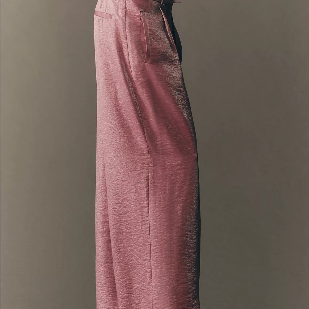 Anthropologie Maeve Shimmered Wide-Leg Trousers Pants Size 12 - Picture 6 of 6